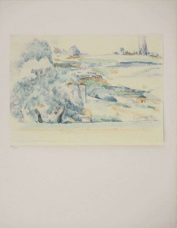 Paysage en Provence (Arbres et maisons) Paul Cézanne
