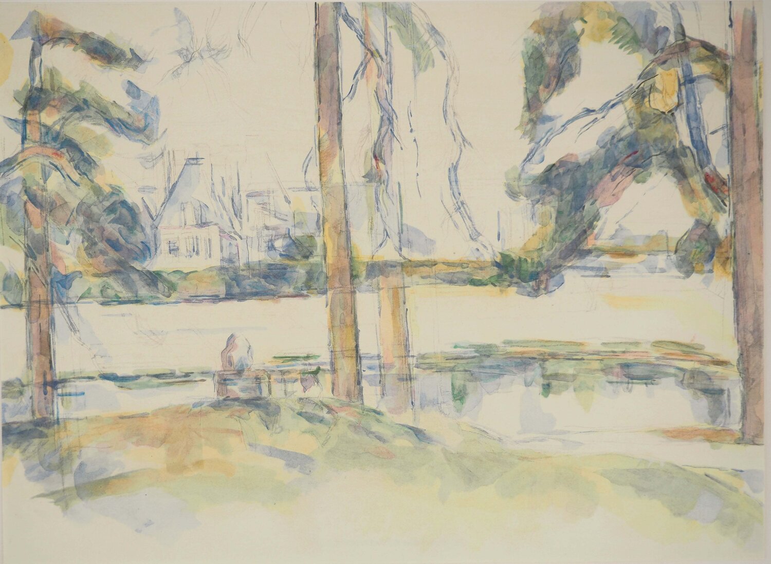 Val d'Oise, Vue du château de Montgeroult Paul Cézanne Stampa in vendita