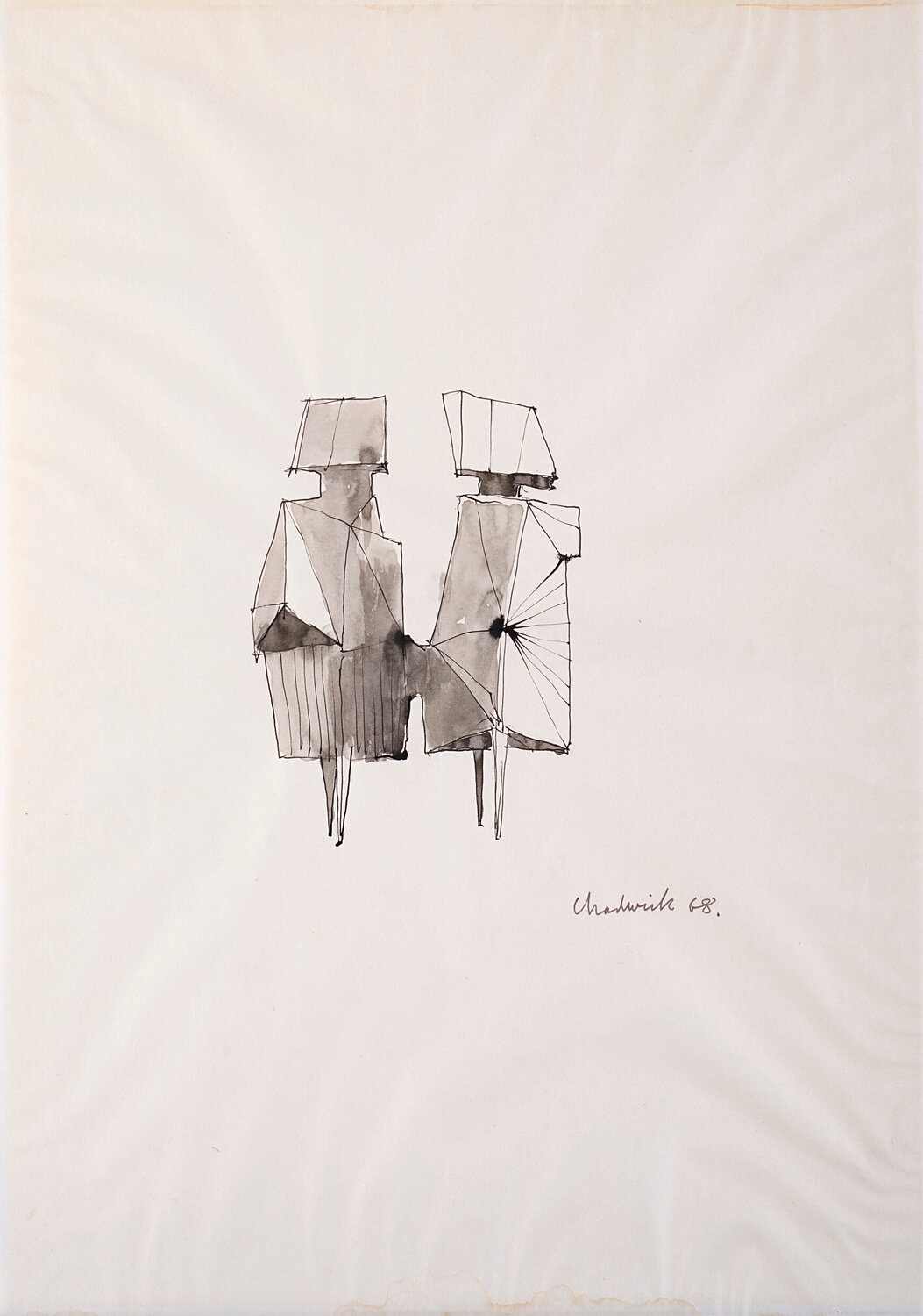 Two Watchers  Lynn Chadwick Werk op papier te koop