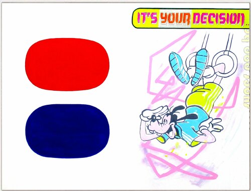 "Abstract vs Figurative (Ellsworth Kelly meets Goofy)" (Conceptual Art / Pop Art) di Super Pop Boy, Pittura in vendita su Singulart