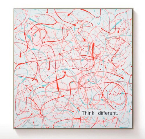 Think different (abstract conceptual art / abstrakte Malerei - Jackson Pollock style) di Super Pop Boy, Pittura in vendita su Singulart