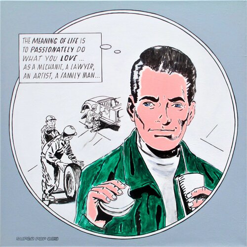 Der Sinn des Lebens (Original Pop Art Gemälde) di Super Pop Boy, Pittura in vendita su Singulart