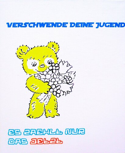 Verschwende Deine Jugend / waste your youth / gaspillez votre jeunesse (Pop Art) di Super Pop Boy, Pittura in vendita su Singulart