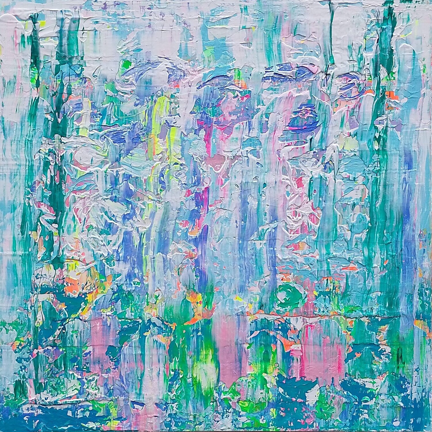 Monets Seerosen Variation I (abstraktes Gemälde) Super Pop Boy