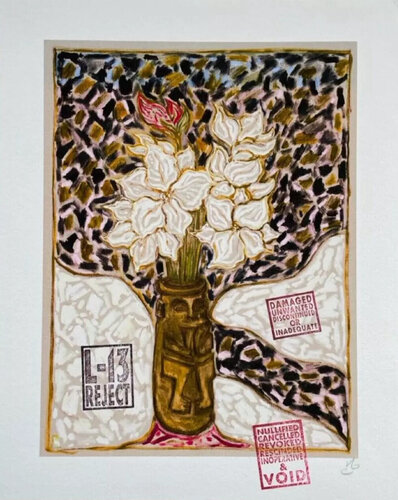 Flowers In Mouth Puller Pot di Billy Childish, Stampa in vendita su Singulart