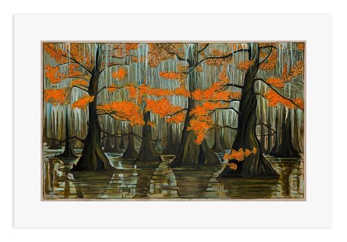 Cypress Swamp, fall by Billy Childish, Print for Sale on Singulart