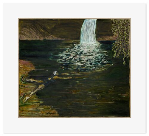 Swimmer and Waterfall by Billy Childish, Print for Sale on Singulart