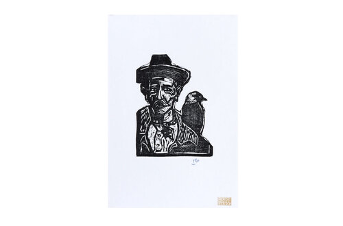Man With Jackdaw by Billy Childish, Print for Sale on Singulart