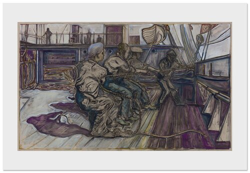 Men Hoisting a Sale by Billy Childish, Print for Sale on Singulart