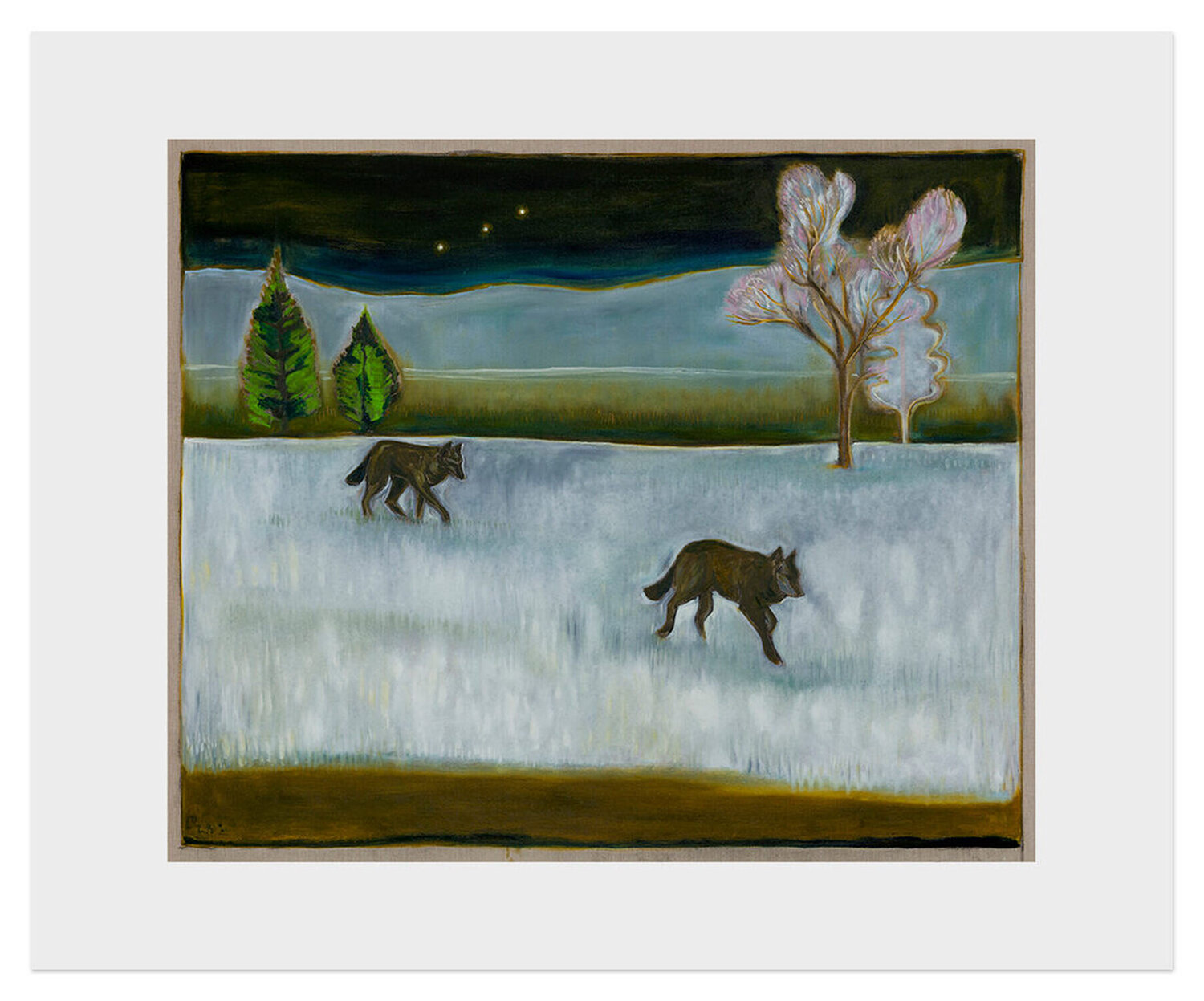 Two Wolfs Billy Childish Print for sale