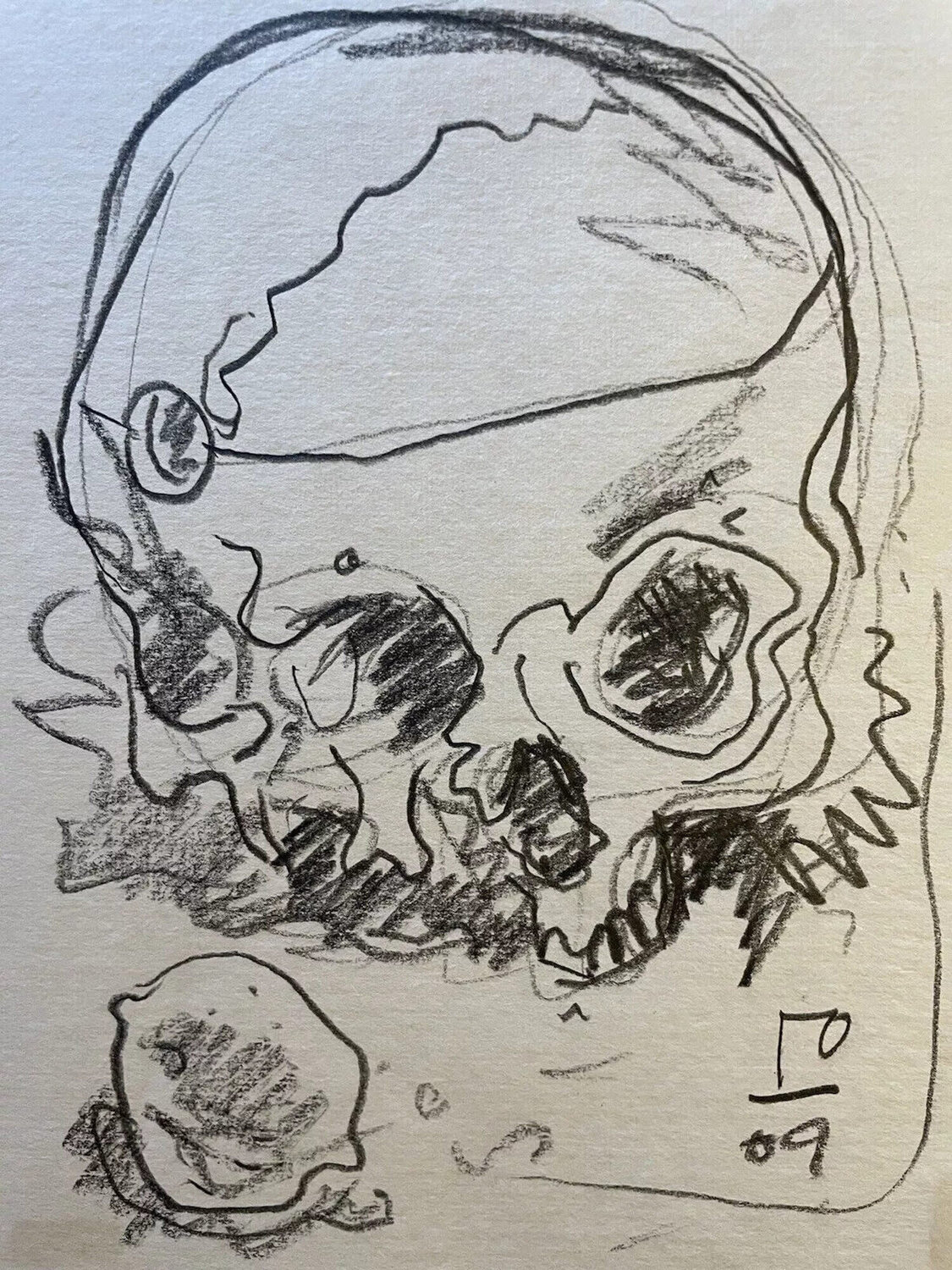 Untitled (skull) Billy Childish Opera su carta in vendita