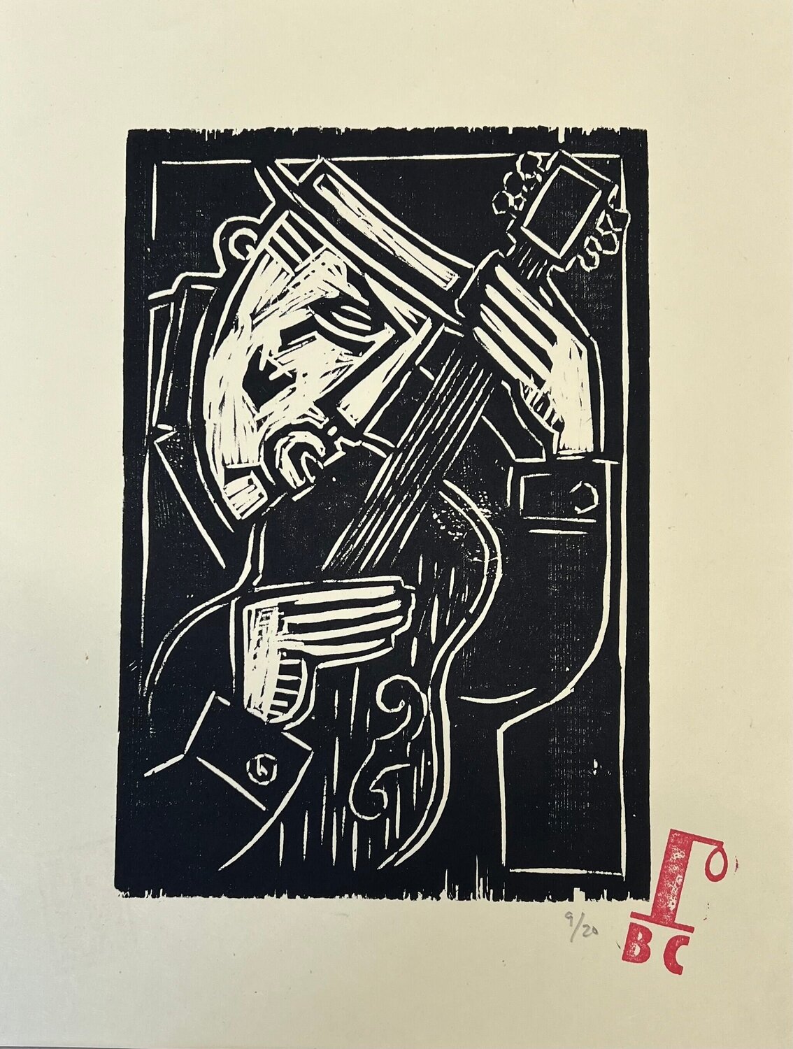 Man with Guitar Billy Childish Print for sale