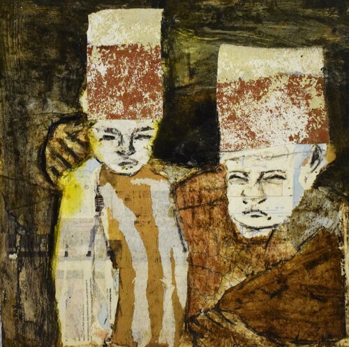 GRANDFATHER AND GRANDCHILD. von Marcos Zrihen, Malerei kaufen auf Singulart