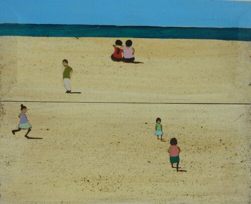 PEOPLE IN THE BEACH. von Marcos Zrihen, Malerei kaufen auf Singulart