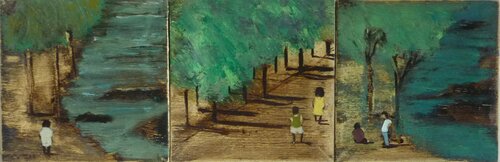 BY THE RIVER(TRIPTYCH) di Marcos Zrihen, Pittura in vendita su Singulart