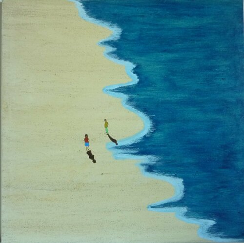 YOU AND ME  BY  THE BEACH. di Marcos Zrihen, Pittura in vendita su Singulart