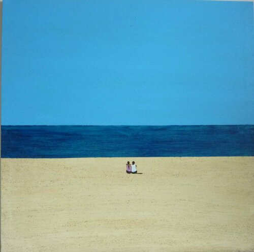 WE TWO BY THE BEACH. von Marcos Zrihen, Malerei kaufen auf Singulart