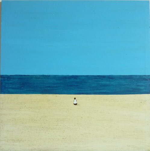 ALONE IN THE BEACH. von Marcos Zrihen, Malerei kaufen auf Singulart