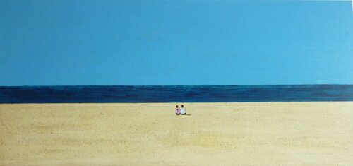 RELAXING ON THE BEACH. von Marcos Zrihen, Malerei kaufen auf Singulart
