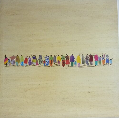 SENEGALEESE PEOPLE IN LINE von Marcos Zrihen, Malerei kaufen auf Singulart
