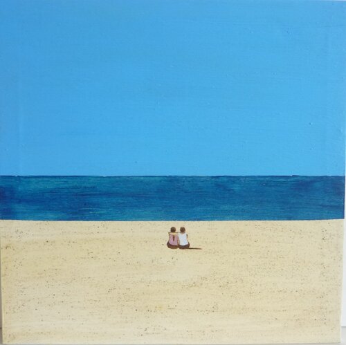 WE  TWO,IN FRONT OF THE BEACH von Marcos Zrihen, Malerei kaufen auf Singulart