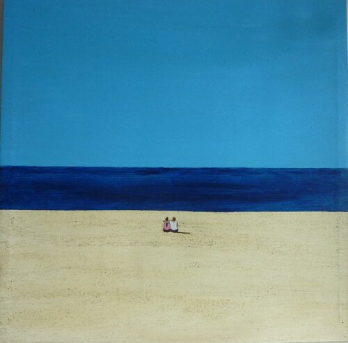 WE TWO, IN THE BEACH. by Marcos Zrihen, Painting for Sale on Singulart