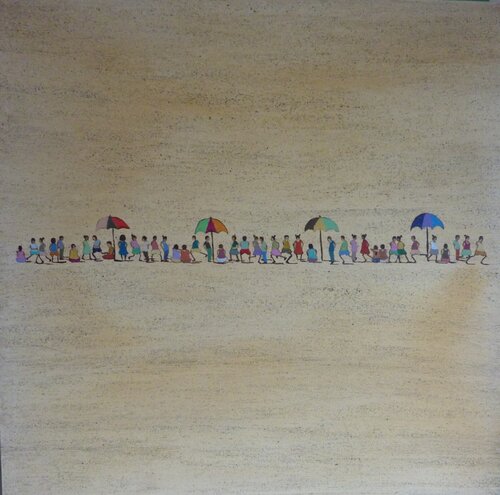 GAMINS EN LIGNE DROITE by Marcos Zrihen, Painting for Sale on Singulart