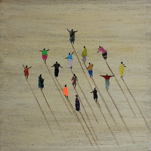 AFRICA IS DANCING di Marcos Zrihen, Pittura in vendita su Singulart