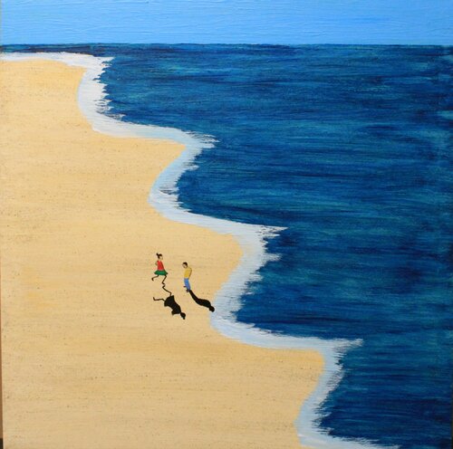 YOU AND ME ON THE BEACH par Marcos Zrihen, Peinture en vente sur Singulart