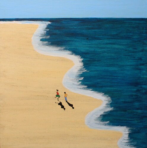 WE TWO ON THE BEACH par Marcos Zrihen, Peinture en vente sur Singulart