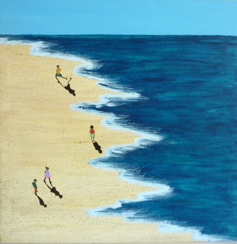 WALKING ON THE BEACH di Marcos Zrihen, Pittura in vendita su Singulart