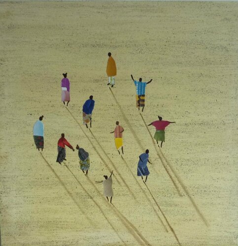 AFRICAN DANCERS. par Marcos Zrihen, Peinture en vente sur Singulart