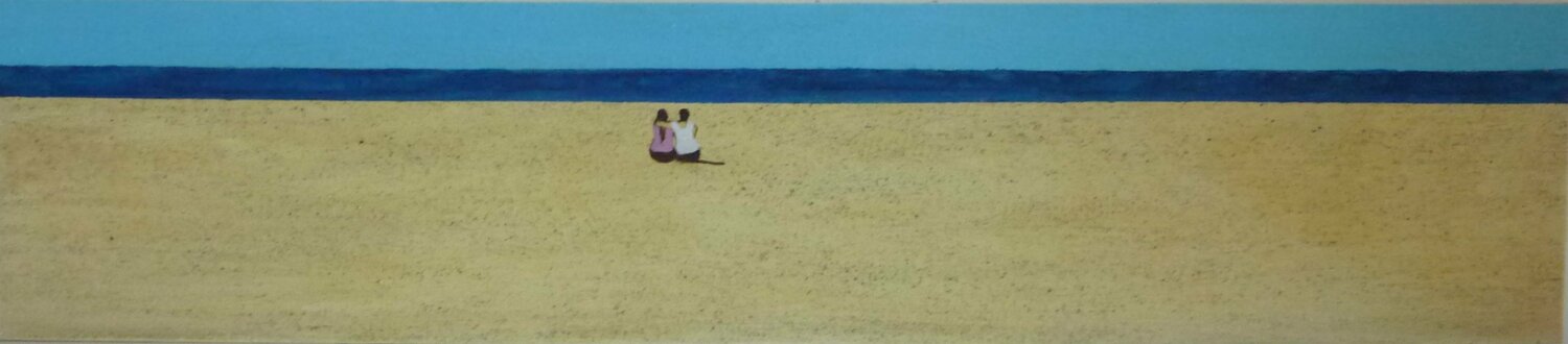 YOU AND ME BY THE SEA Marcos Zrihen Originalgemälde zu verkaufen