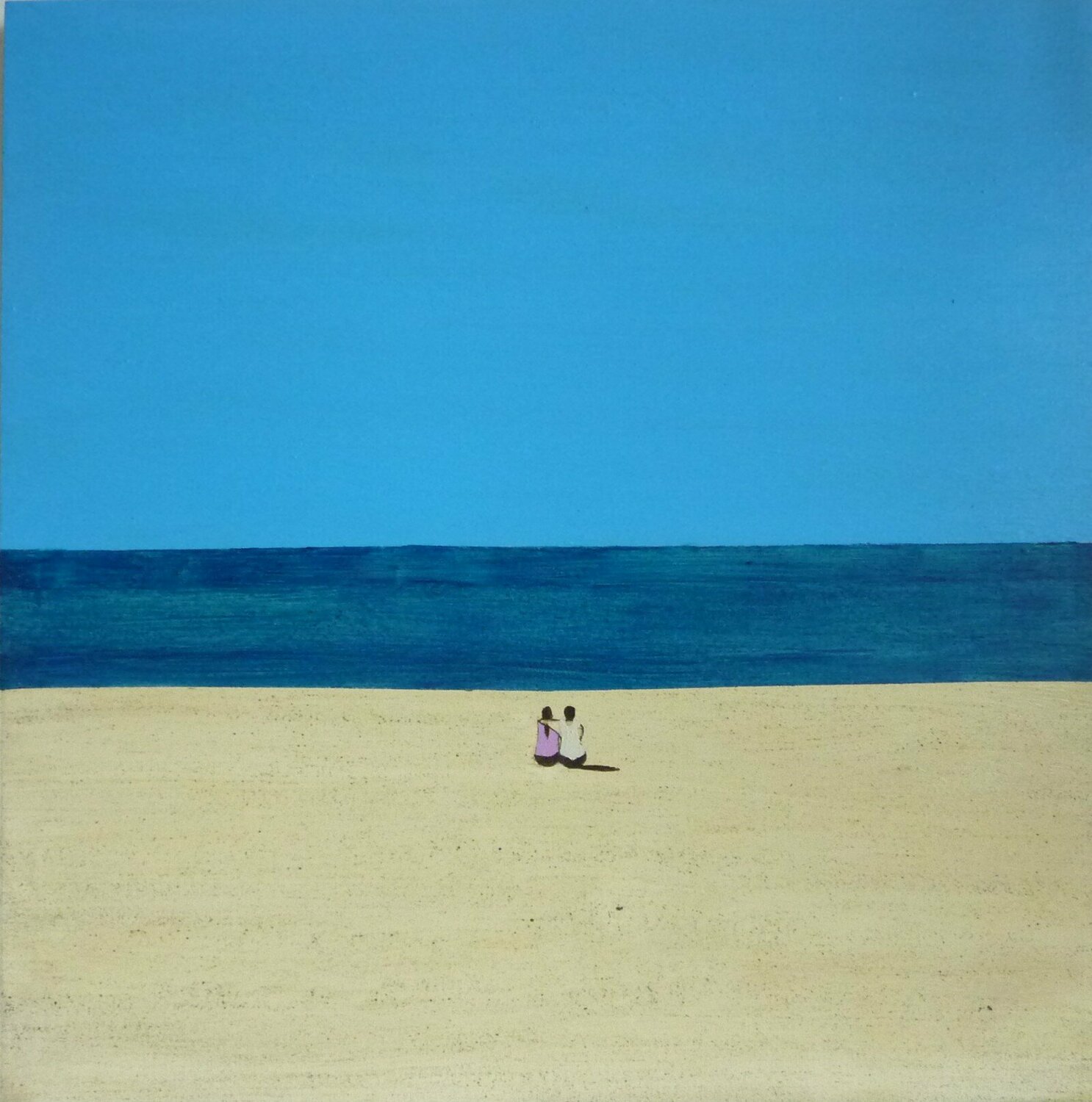 YOU AND ME ON THE BEACH. Marcos Zrihen Originalgemälde zu verkaufen