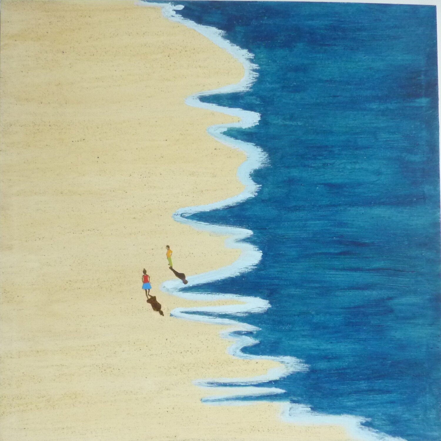YOU AND ME BY THE BEACH. Marcos Zrihen Originalgemälde zu verkaufen