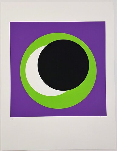 Black and Green Circle (Cercle noir et vert) by Geneviève Claisse, Print for Sale on Singulart