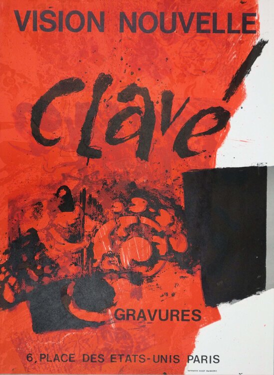 Exposition 1972 (gravures), Affiche en lithographie originale signée Antoni Clavé
