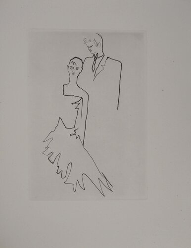 Le bal du comte d'Orgel, Les amoureux, gravure originale by Jean Cocteau, Print for Sale on Singulart