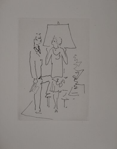 Le bal du comte d'Orgel, Les époux, gravure originale by Jean Cocteau, Print for Sale on Singulart