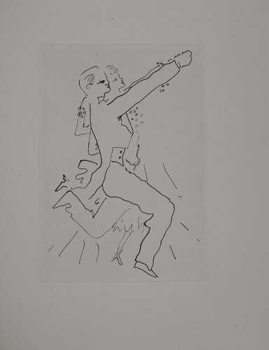 Le bal du comte d'Orgel, Le couple dansant, Gravure originale by Jean Cocteau, Print for Sale on Singulart