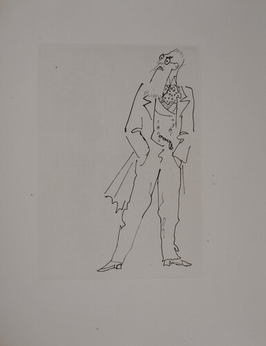 Le bal du comte d'Orgel, L'homme à la redingote, gravure originale by Jean Cocteau, Print for Sale on Singulart