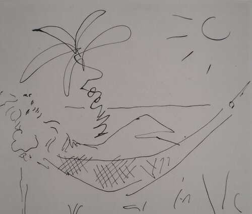 Le bal du comte d'Orgel : Mahaut se prélassant au soleil von Jean Cocteau, Druck kaufen auf Singulart