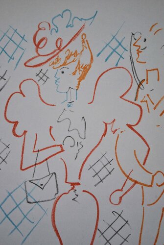 Elégante au chapea von Jean Cocteau, Druck kaufen auf Singulart