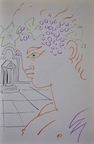 Le temple de Bacchus, Lithographie originale by Jean Cocteau, Print for Sale on Singulart