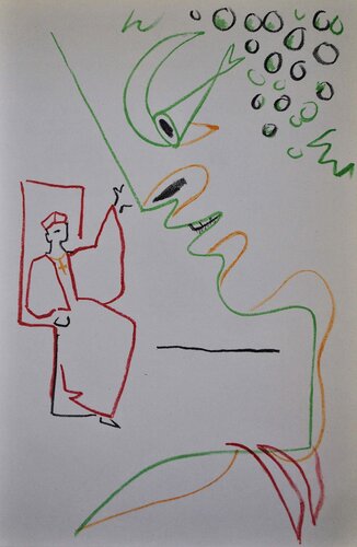 Le messager du pape, Lithographie originale by Jean Cocteau, Print for Sale on Singulart