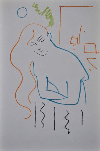 Jeune femme au balcon, Lithographie originale by Jean Cocteau, Print for Sale on Singulart