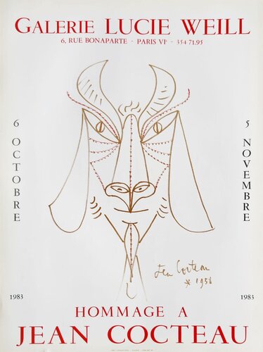 Expo 83 - Galerie Lucie Weill by Jean Cocteau, Print for Sale on Singulart