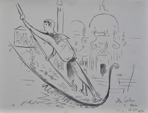 Gondolier à Venise di Jean Cocteau, Stampa in vendita su Singulart