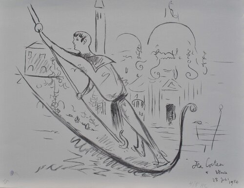 Gondolier à Venise by Jean Cocteau, 版画 for Sale on Singulart