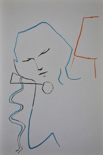 Le penseur, Lithographie originale by Jean Cocteau, Print for Sale on Singulart